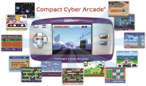 Vista 3 de Consola de juegos portátil compacta Cyber Arcade, 250 juegos, LCD, púrpura, JL2375PR