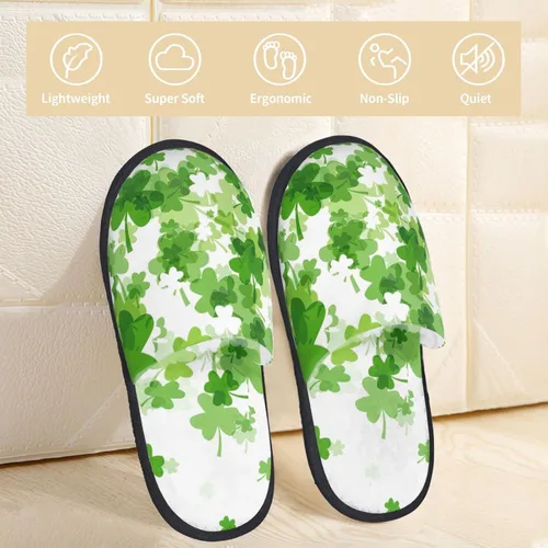 Vista 4 de Pantuflas para el día de San Patricio, regalos para mamá y papá de hija hijo, las mejores pantuflas de casa para mamá y papá, pantuflas