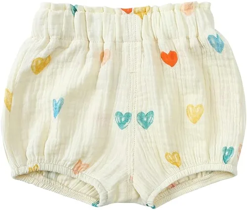 Vista 4 de MYGBCPJS - Conjunto de 3 shorts sueltos de algodón de lino para bebés, shorts holgados