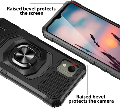 Vista 6 de TJS Funda compatible con Nokia C110 N156DL, anillo de metal, soporte magnético, soporte resistente, protección contra caídas, funda para teléfono