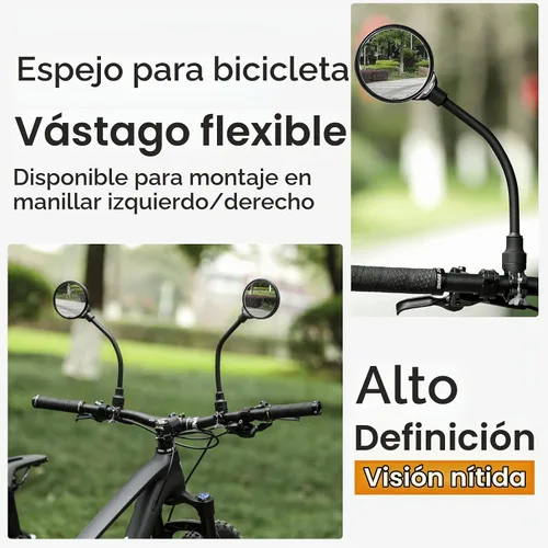 Vista 7 de West Biking Espejo de bicicleta para manillar, espejo retrovisor giratorio ajustable para bicicleta, espejo de seguridad convexo acrílico de gran