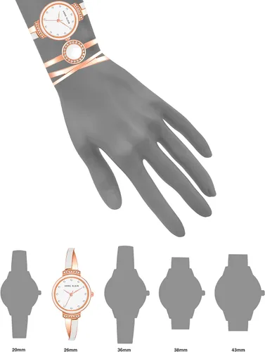 Vista 4 de Anne Klein - Juego de reloj y pulsera de mujer con detalles de cristal de primera calidad