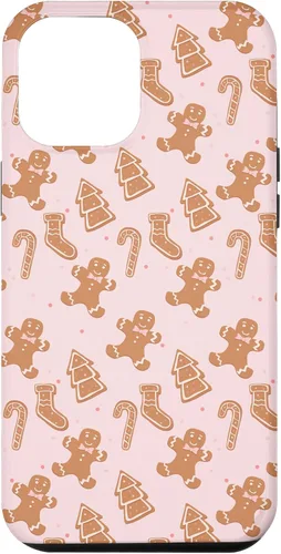 Vista 26 de iPhone 16 Pink Gingerbread Cookie Christmas with Polka Dots Case