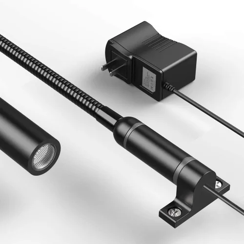 Vista 5 de Luz de lectura montada en la pared Interruptor táctil regulable LED 3W blanco cálido 3000K adaptador de CA (negro)
