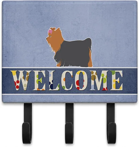 Vista 30 de Caroline's Treasures Afghan Hound - Gancho de pared de bienvenida, triple, multicolor Afghan Hound Welcome artwork on ceramic tile with three