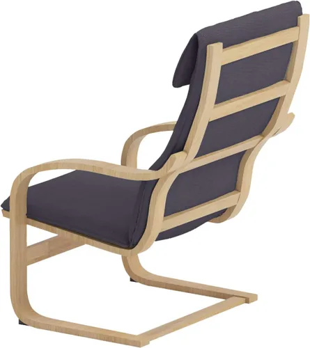 Vista 3 de Funda de repuesto para silla Poang de algodón, compatible con IKEA Poang funda para sillón solo color gris oscuro