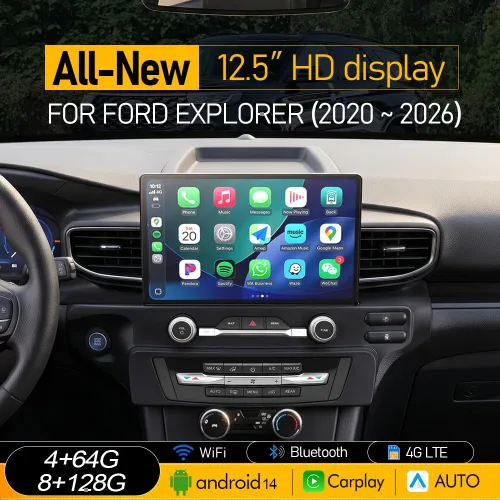 Vista 2 de Radio de coche de 12.5 pulgadas para Ford Explorer PIU Police Interceptor Utility 2020-2024, pantalla táctil, Carplay y Android 14.0