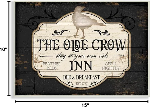 Vista 7 de Stupell Industries El Olde Crow Inn Halloween Sign Est. 1757