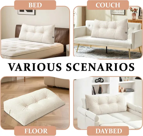 Vista 5 de Almohadas de cuña para cabecero, tamaño individual XL, almohadas de respaldo para sentarse en la cama, cojín triangular grande, almohada de sofá