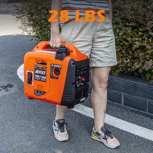 Vista 4 de AIVOLT Generador inversor súper silencioso de 1600 W, generador portátil de gas ultraligero para camping y uso doméstico, cumple con la EPA