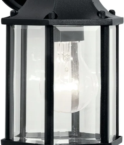 Vista 4 de Kichler Chesapeake - Lámpara de pared para exteriores de 10.25 pulgadas con cristal biselado transparente, color negro