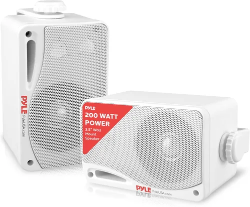 Vista 6 de Pyle PDWR42BBT - Altavoz Bluetooth inalámbrico impermeable para exteriores, 3.5 pulgadas, par de 3 vías, pasivo, resistente a la intemperie, sistema