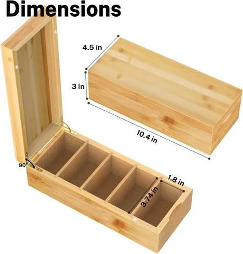Vista 4 de Neando Organizador de tarjetas de visita de bambú para tarjetas de 2 x 3.5 pulgadas, soporte de madera con capacidad para 600 tarjetas con tapa, 4