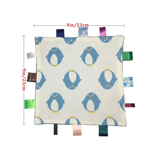 Vista 3 de Lovey - Manta de seguridad para bebé con etiquetas, manta de felpa suave, toalla cómoda y cómoda manta de lunares Minky juguete calmante diseño