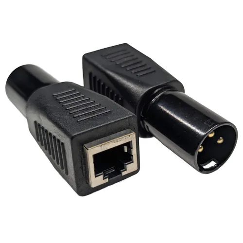 Vista 7 de 2 unids RJ45 a 3 pines XLR DMX conector RJ45 Ethernet a 3 pines XLR DMX hembra adaptador de cable de audio