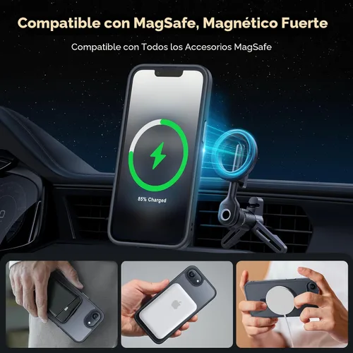 Vista 3 de miracase Funda para iPhone 16e y iPhone 17e para MagSafe [con 2 protectores de pantalla de 9H + ] Protección superior de grado militar a prueba