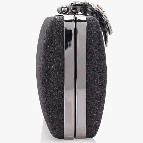 Vista 6 de Dexmay - Bolso de mano con diamantes de imitación con cierre de corona de cristal, bolso de noche formal para mujer
