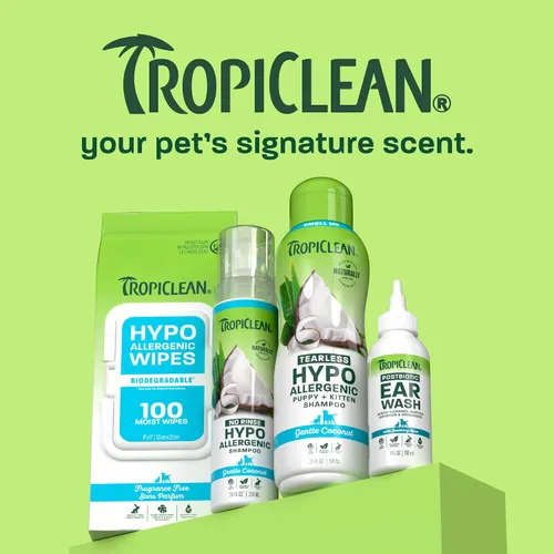 Vista 8 de TropiClean Jabón de oídos de manteca de cacao para perros y gatos Solución limpiadora de oídos para perros sin alcohol Lavado de oídos