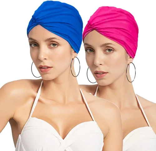 Vista 9 de Gorro de natación de elastano para verano, no impermeable, antideslizante, elástico, para piscina, gimnasio, deportes acuáticos subacuáticos