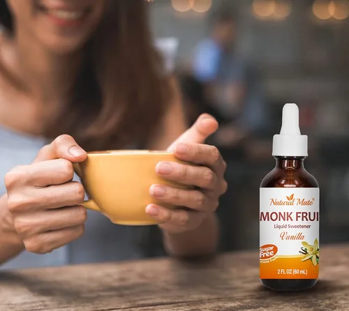 Vista 4 de Edulcorante líquido saborizado de fruta de monje optimizado con eritritol 2oz - Sabor vainilla 1 paquete