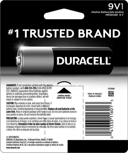 Vista 3 de Duracell Baterías/Batería de 9 voltios (5 unidades)