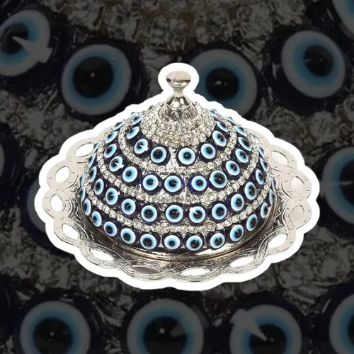Vista 7 de Alisveristime Evil Eye - Azucarero de aleación de zinc con tapa (plata)