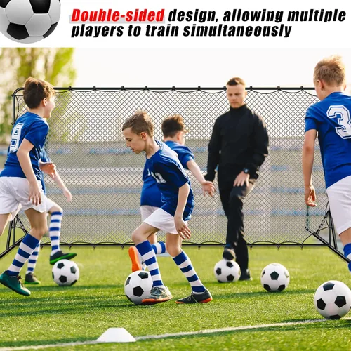 Vista 7 de Outus Red de rebote de fútbol portátil de 12 x 6 pies, equipo de entrenamiento de fútbol para fútbol, tenis, voleibol, voleibol, práctica