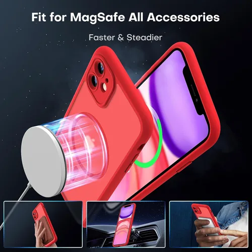 Vista 27 de TOCOL Funda magnética 3 en 1 para iPhone 15 Pro, mejorada [protección completa de cámara] con 2 protectores de pantalla, compatible con MagSafe Gris