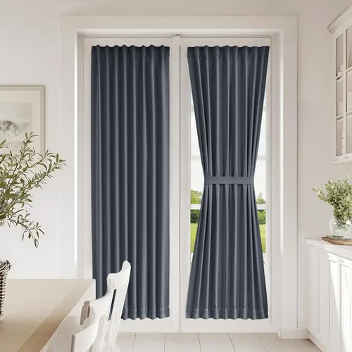 Vista 58 de Vatge Cortinas laterales autoadhesivas para puertas de cristal, sin taladro, extraíble, panel de filtrado de luz, 1 panel, 12 pulgadas de ancho x 60