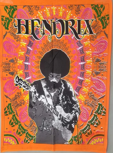 Vista 9 de ICC - Póster de guitarra Jimi Hendrix para colgar en la pared, tapices Trippy de 30 x 40 pulgadas, tapiz musical de leyenda del rock Jimmy