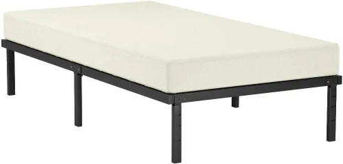 Vista 4 de Amazon Basics - Base de cama robusta y antideslizante de plataforma tamaño individual con almacenamiento, soporte de listones de acero, sin ruido
