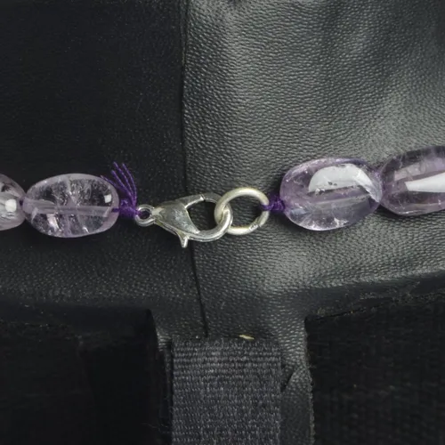 Vista 2 de gemhub 139ct amatista de curación Natural suave de abalorio redondas 1Strand Collar De 16" para joyas dr-511