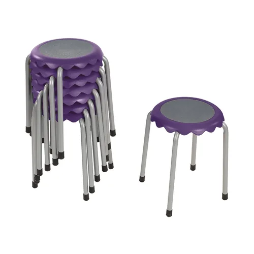 Vista 15 de ECR4Kids Daisy Taburete apilable con juego de asientos deslizantes, asientos flexibles, surtido, 8 piezas