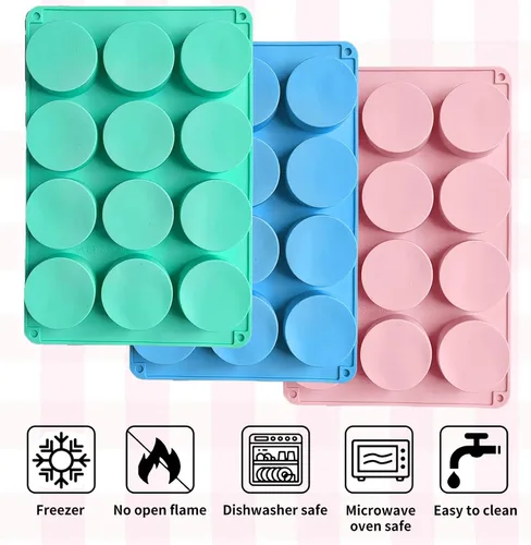 Vista 2 de Moldes redondos de 36 cavidades para galletas de chocolate, cilindro, cubierta de chocolate, moldes de silicona para dulces, mini pasteles, gelatina