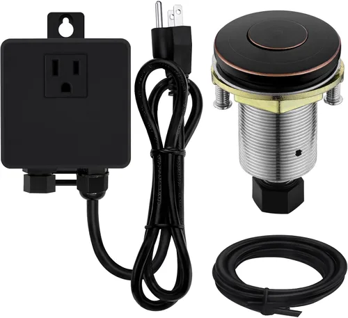 Vista 10 de Kit de interruptor de aire para triturador de basura con botón de acero inoxidable, níquel cepillado