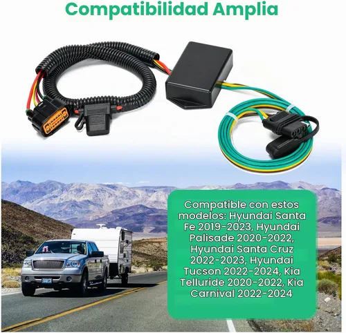 Vista 5 de briidea Kit de arnés de cableado personalizado para remolque 4 pines 56420 Compatible con Hyundai Santa Fe 2019-2023, Palisade 2020-2022, Cruz