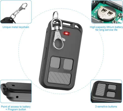 Vista 5 de 890MAX - Control remoto para abrepuertas de garaje para LiftMaster/Chamberlain/Craftsman, control remoto universal de 3 botones para abrir puertas