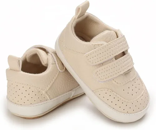 Vista 3 de COSANKIM Zapatos para bebés niños y niñas, zapatos de piel sintética con cordones para bebés, suela de goma antideslizante, mocasines para recién