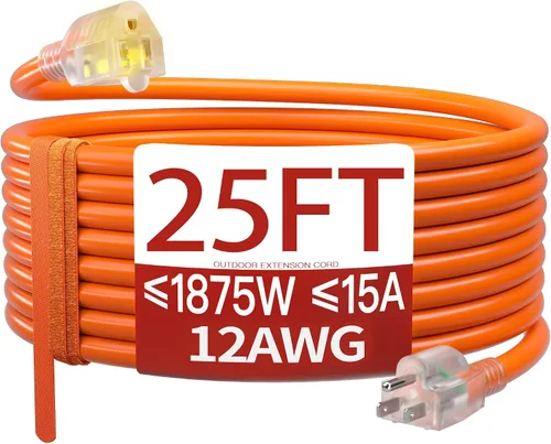 Vista 36 de Cable de extensión corto de 16/3 de 1 pie, cable de extensión negro flexible y duradero, cable de alimentación de 3 clavijas para interiores