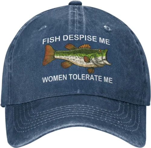 Vista 7 de Fishing Cap Fish Despise Me Women Tolerate Me Hat for Men Baseball Caps Vintage Caps Negro