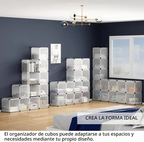Vista 5 de Aeitc 16 cubos de almacenamiento, cubos de 14 x 14 pulgadas, más resistentes (añade panel de alambre), organizador de ropa de bricolaje