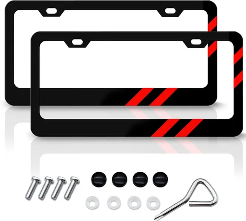 Vista 12 de 2 piezas de marcos de matrícula mate para BMW, de aleación de aluminio, con cubierta de placa de 3 colores, se ajusta a todas las matrículas de BMW