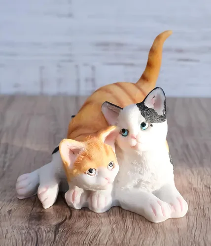 Vista 3 de Ebros Gift Gato felino dos gatitos juguetones retozando mini figura 4 "H adorable americano de pelo corto gatito gatos animales decoración escultura