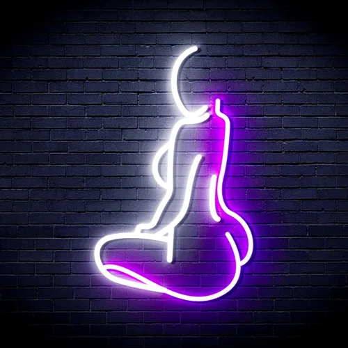 Vista 26 de ADVPRO Señora Back Shape Flex Silicone LED Neon Sign - Azul - st16s32-fnu0267-b