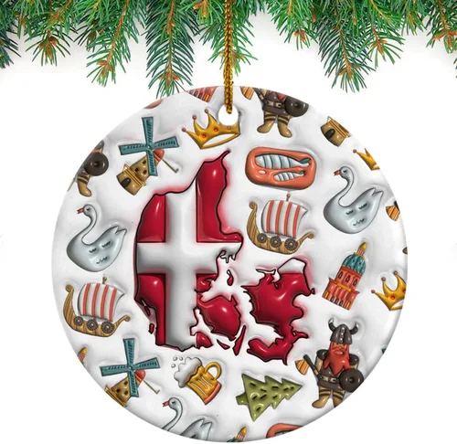 Vista 67 de Lotacy Bandera argentina argentina de Navidad de cerámica 2D impresa adorno con símbolos, decoración del hogar argentina regalos para hombres