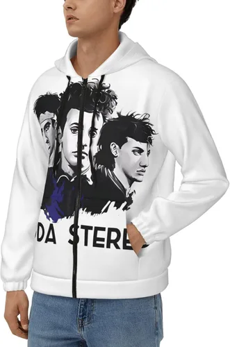 Vista 4 de Soda Music And Stereo Men's Hoodie Full Zip Long Sleeve Sweatshirt Printed Casual Shirt Hoodie