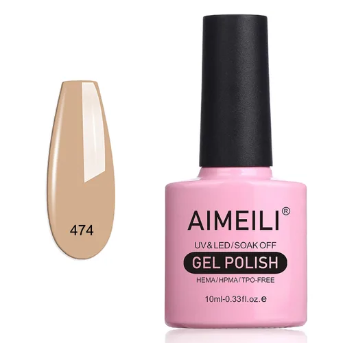 Vista 10 de AIMEILI Esmalte de uñas de gel de canela Soak Off UV LED translúcido (462) 0.3 fl oz