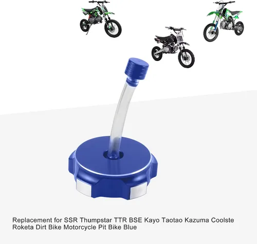 Vista 5 de GOOFIT Tapa de depósito de combustible de repuesto para SSR TTR BSE Taotao Kazuma Dirt Bike Motocicleta Pit Bike Azul