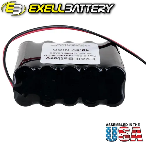 Vista 4 de Exell Battery Batería AA NiCad de 12 voltios, 1000 mAh, paquete de 10