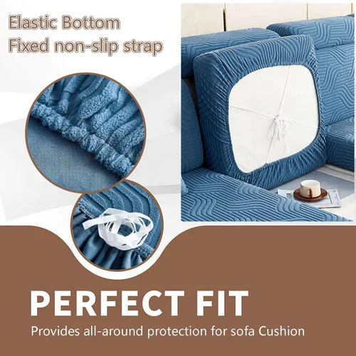 Vista 4 de MBROS Fundas de cojín para sofá modular en forma de L, funda de cojín elástica para silla, sofá biplaza, protector de muebles, tela jacquard
